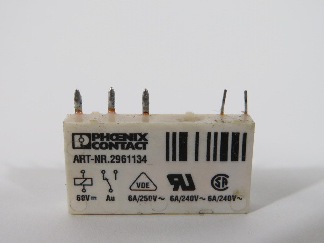 Phoenix Contact 2961134 Relay 6A 240/250V 60V USED
