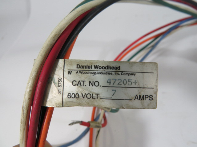 Daniel Woodhead 47205+ Male Receptacle 12" 600V 7A USED