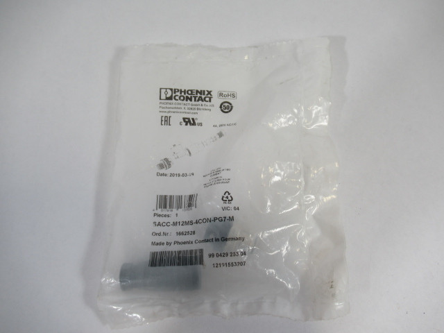 Phoenix Contact SACC-M12MS-4CON-PG7-M 1662528 Circular Connector 4Pos SEALED NWB