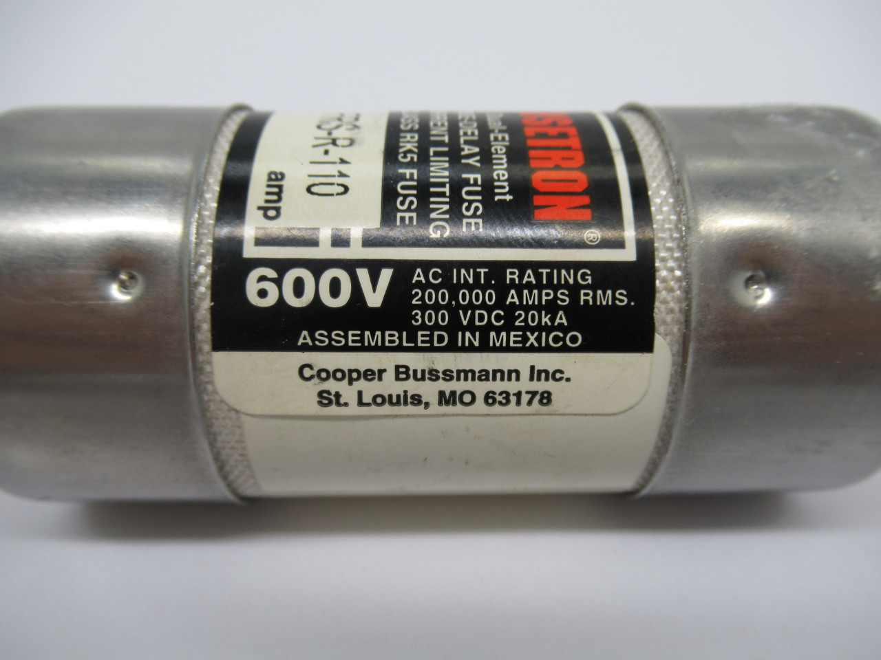 Bussmann Fusetron FRS-R-110 Dual Element Time Delay Fuse 110A 600V Fuse USED