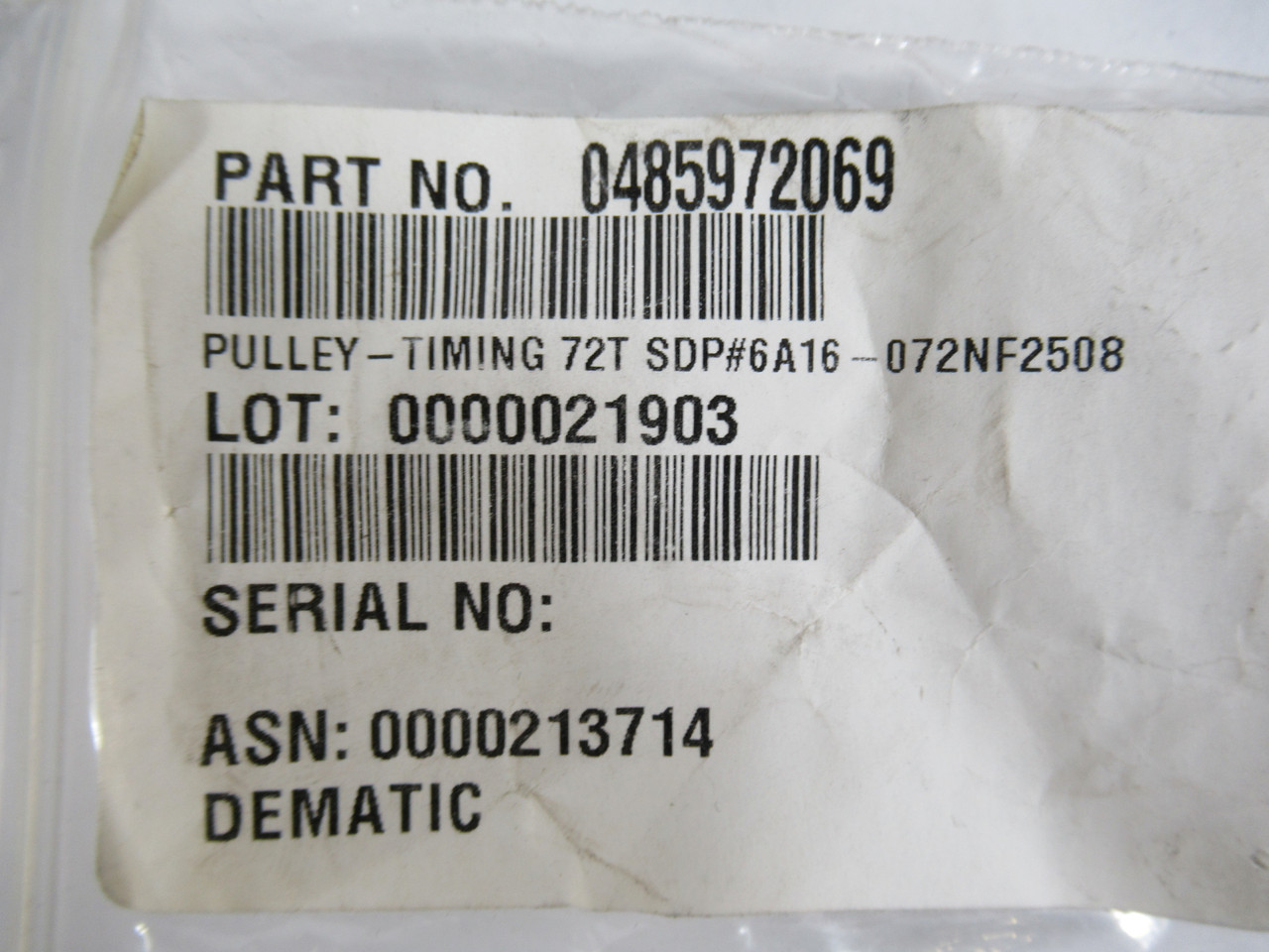 SDP 6A16-072NF2508 Timing Pulley 72 Teeth 1-13/16" OD 3/8" Bore ! NOP !