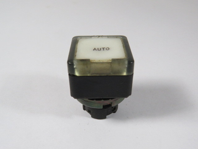 General Electric P9SPLBGD White Push Button "AUTO" No Mounting Latch USED