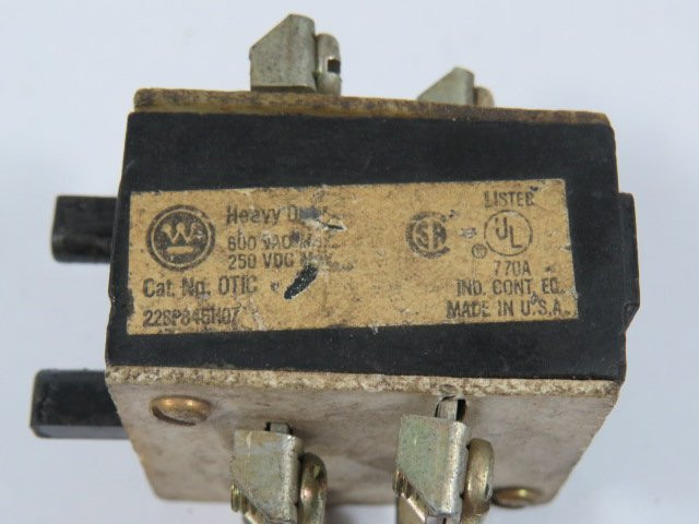 Westinghouse OTIC Contact Block 600VAC 2NO/2NC USED
