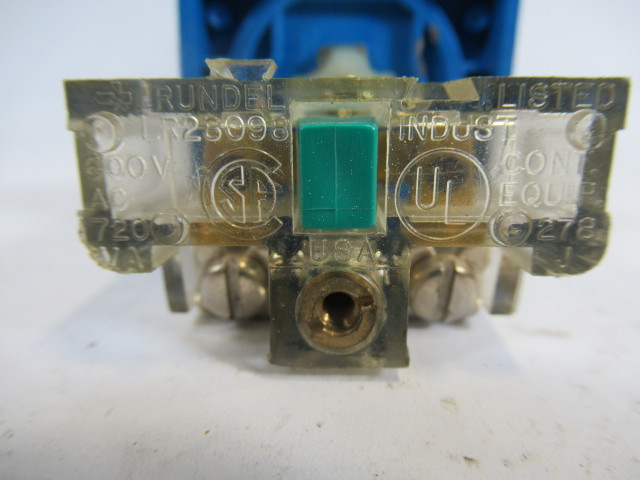 Rundel Extended Head Push Button 1NO Black 600VAC 10A USED