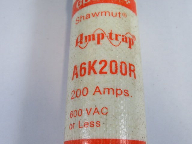 Gould Shawmut A6K200R Current Limiting Fuse 200A 600VAC USED