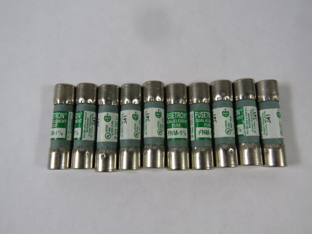 Fusetron FNM-1-1/8 Dual Element Fuse 1-1/8A 250V 10-Pack ! NEW !