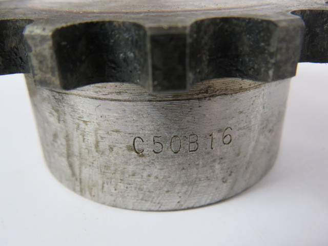 Generic C50B16 Sprocket 3.2" OD 0.6" Bore 16 Teeth USED
