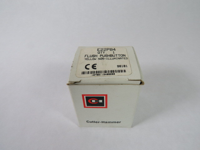 Cutler-Hammer E22PB4 Flush Push Button Yellow Non-Illuminated ! NEW !