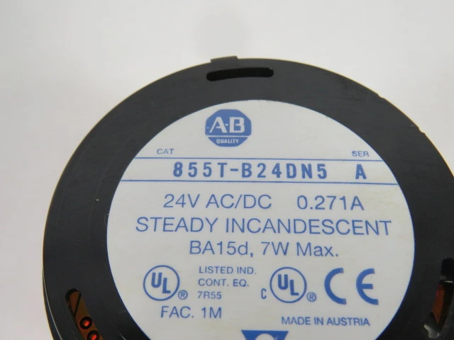 Allen-Bradley 855T-B24DN5 Series A Orange Stack Light 24VAC 7W w/ Bulb USED