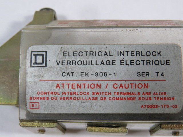 Square D EK-306-1 Series T4 Electrical Interlock USED