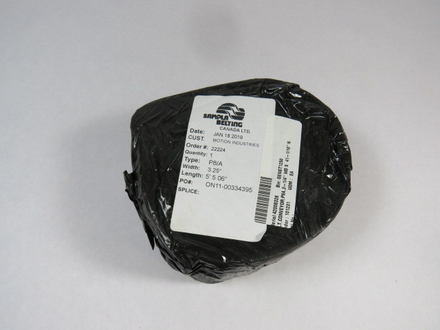 Sampla Belting P8/A Conveyor Belt 3.25" WD x 5' 5.06" ! NEW !