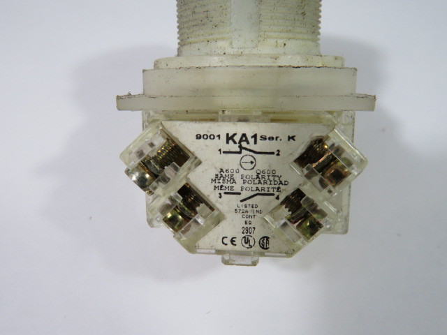 Square D 9001-SKR3BH13 Black Push Button 1NO/1NC USED