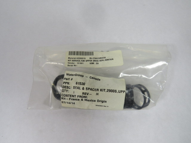 WaterGroup 61530 Rev H Seal and Spacer Kit 2900S ! NWB !