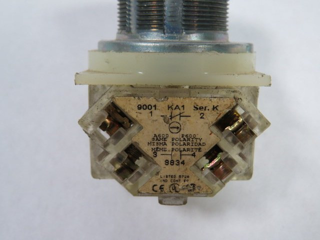 Square D 9001-KR3RH13 Red Push Button 600V 1NO 1NC USED