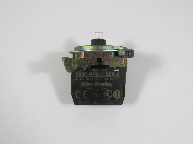 Allen-Bradley 800F-N7G Series A Light Module w/ Mounting Latch 240V USED