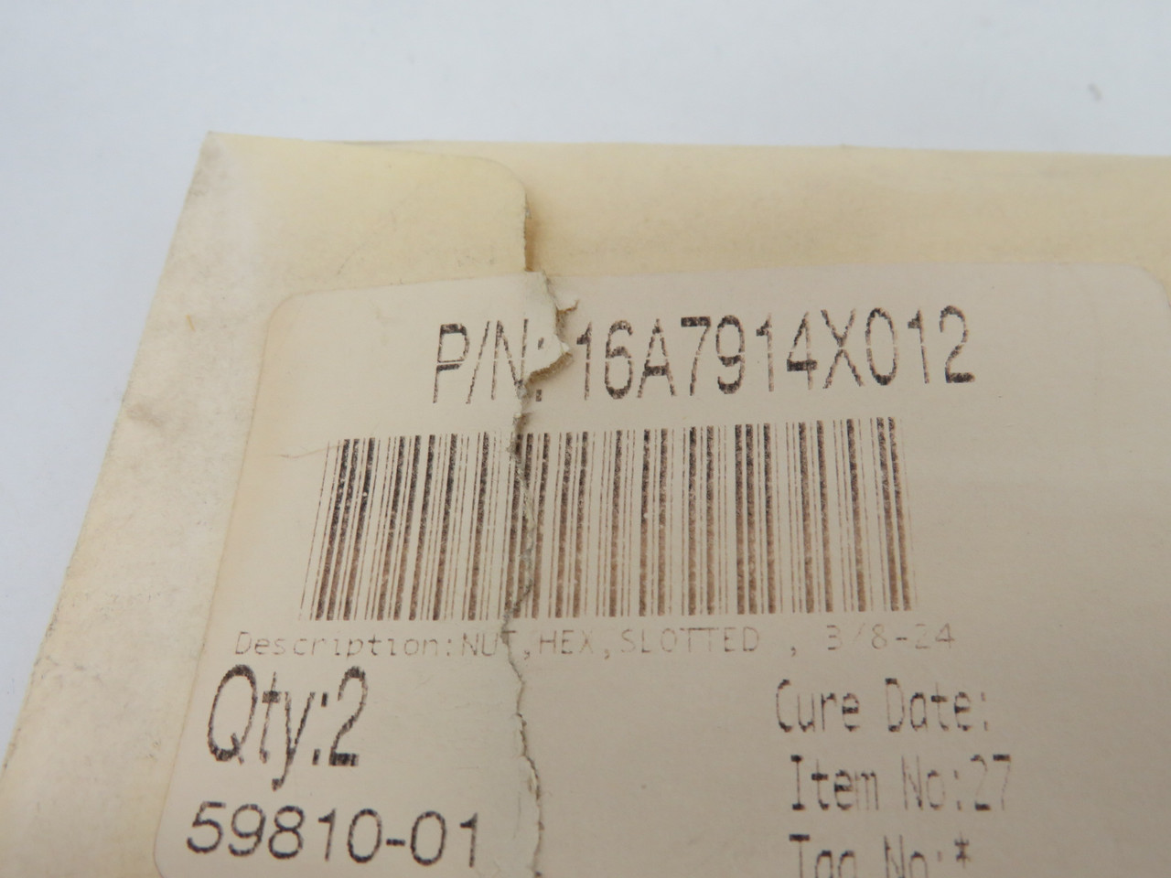 Emerson 16A7914X012 Liquid Regulator Slotted Hex Nut 3/8-24 2-Pack NWB