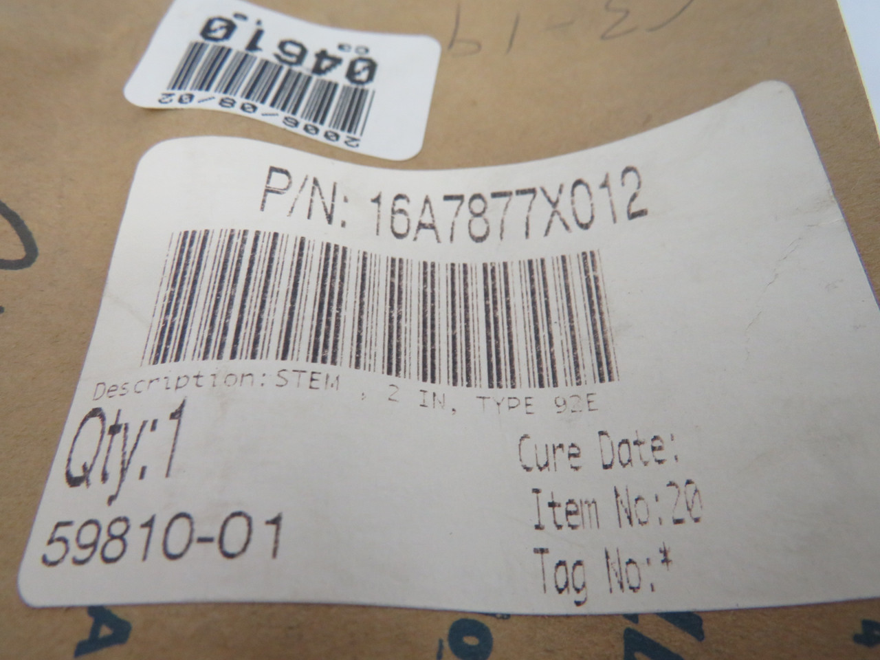 Emerson 16A7877X012 Replacement Stem 2" Type 92E HOLEY BAG NWB