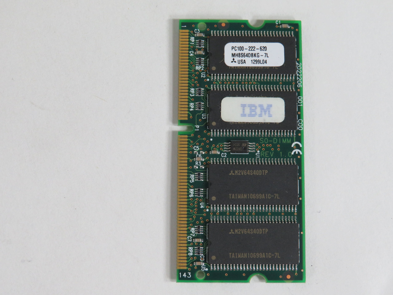 IBM 20L0264 FRU Memory Card 64MB 144 Pin PC100-222-620 SODIMM USED