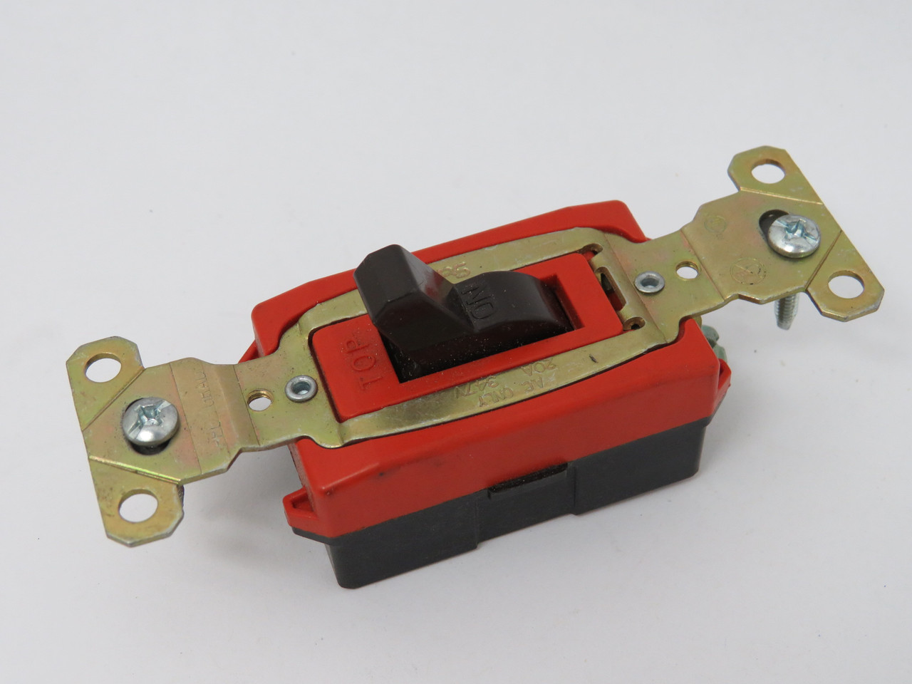 Pass & Seymour PS372010 Toggle Switch Red/Brown 20A 347V 1Pole USED