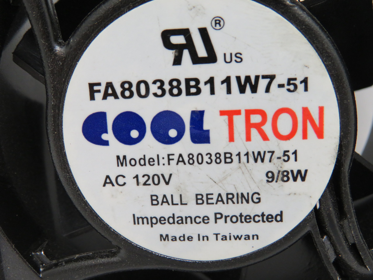 Cooltron FA8038B11W7-51 Cooling Fan 80mmx80mmx38mm 31cfm 120VAC 9/8W USED