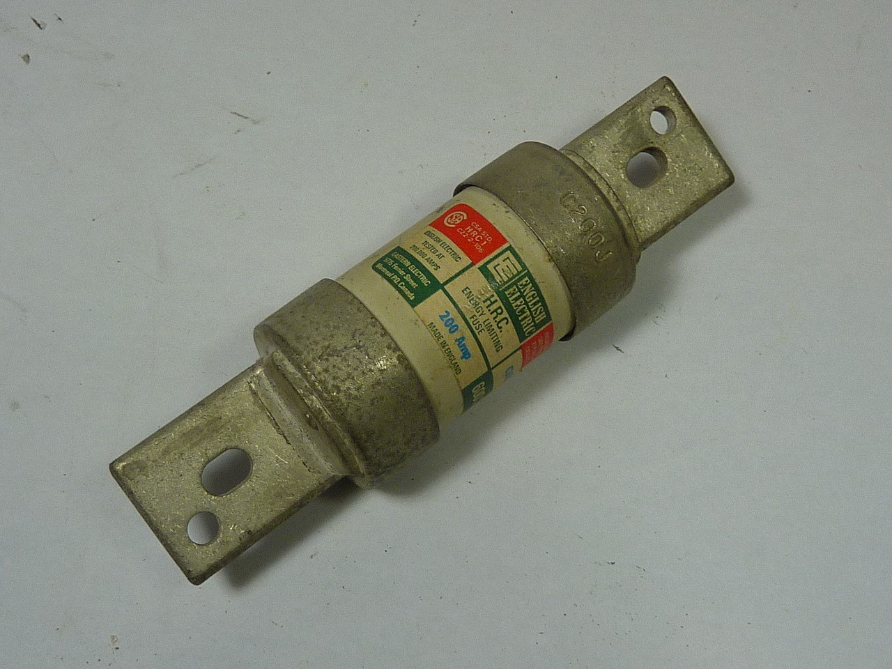 English Electric C200J Energy Limiting Fuse 200A 600V USED