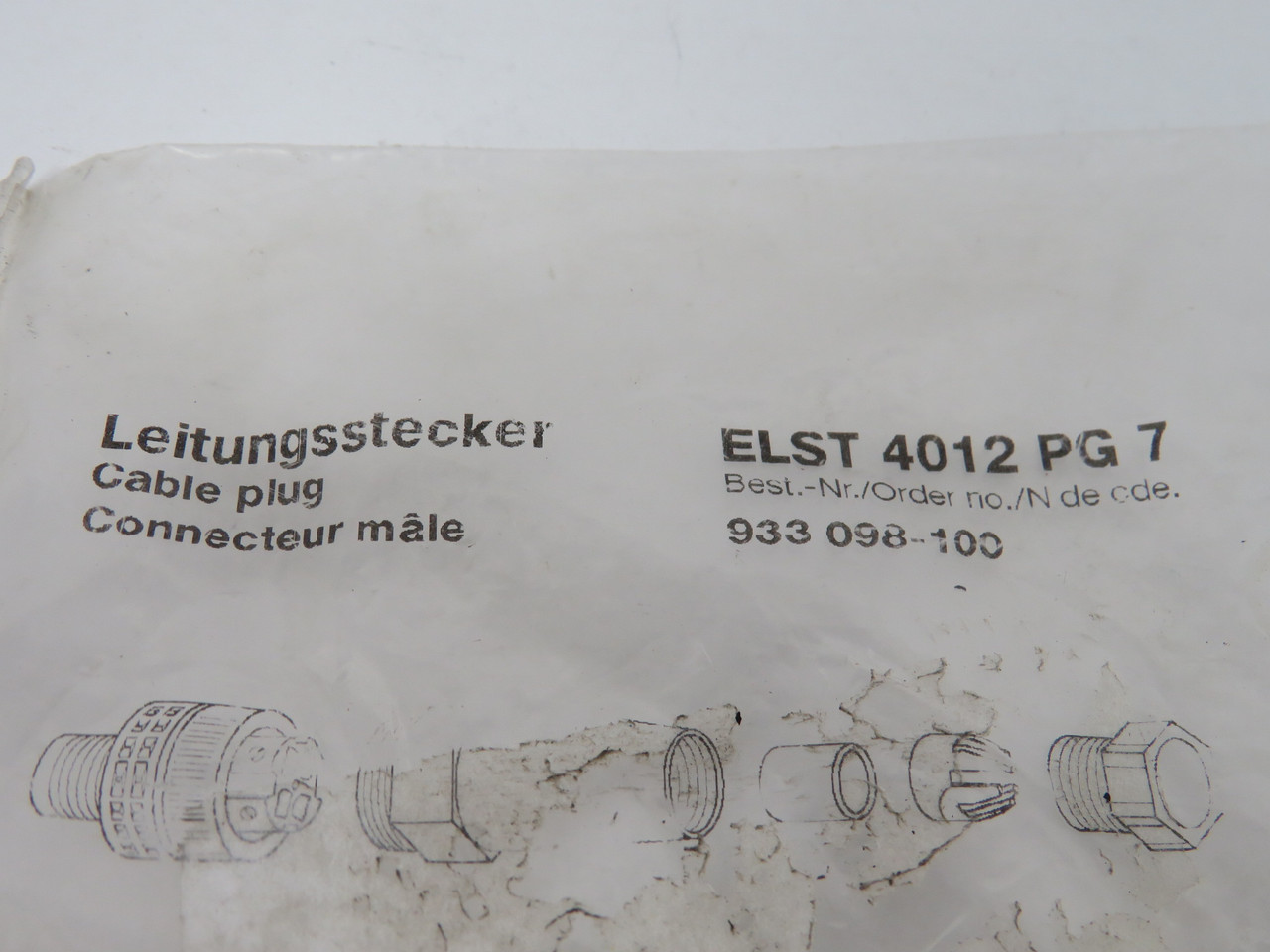 Hirschmann ELST-4012-PG7 933-098-100 Sensor Connector M12 4 Position 4A 250V NWB