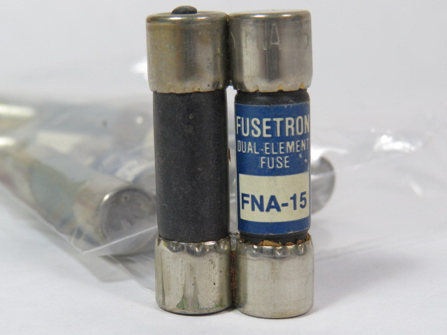 Fusetron FNA-15 Dual Element Fuse 15A 125V Lot of 5 USED