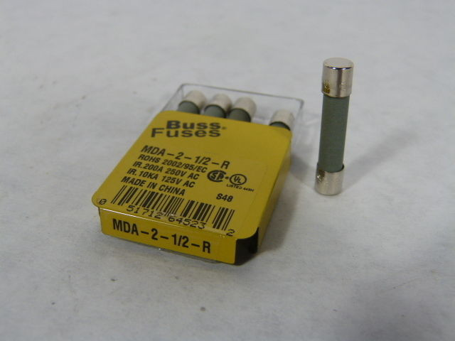 Bussmann MDA-2-1/2-R Time Delay Fuse 2-1/2A 250V 5-Pack ! NEW !