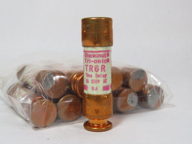 Gould Shawmut TR6R Fuse 6 Amp 250V Lot of 10 USED