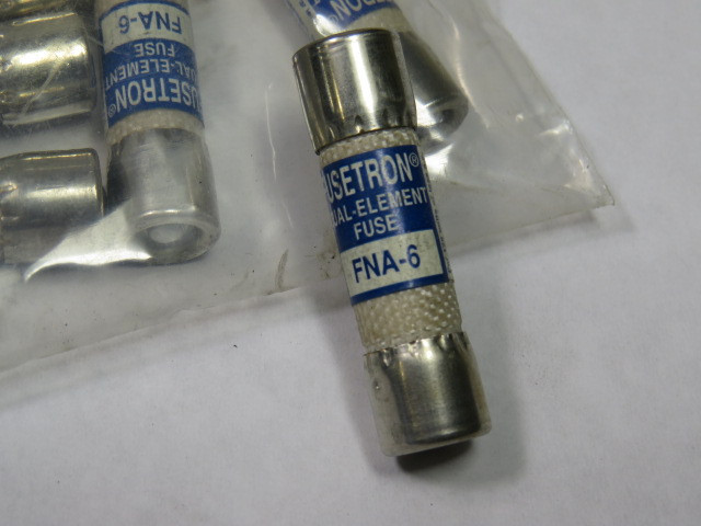 Bussmann Fusetron FNA-6 Dual Element Fuse 6A 125V Lot of 10 USED