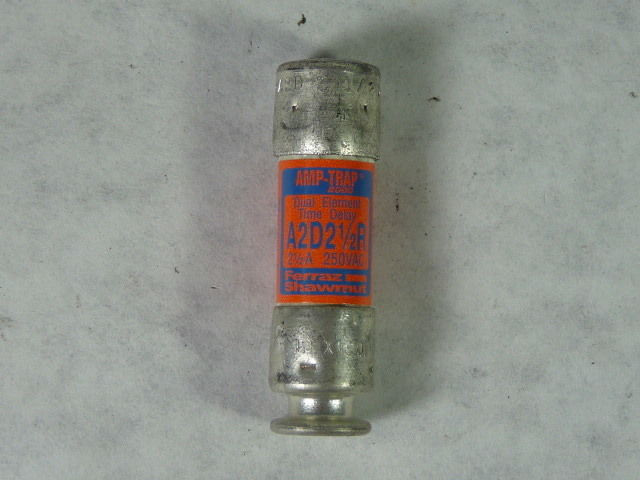 Ferraz Shawmut Amp-Trap A2D2-1/2R Dual Element Time Delay Fuse 2-1/2A 250V  USED