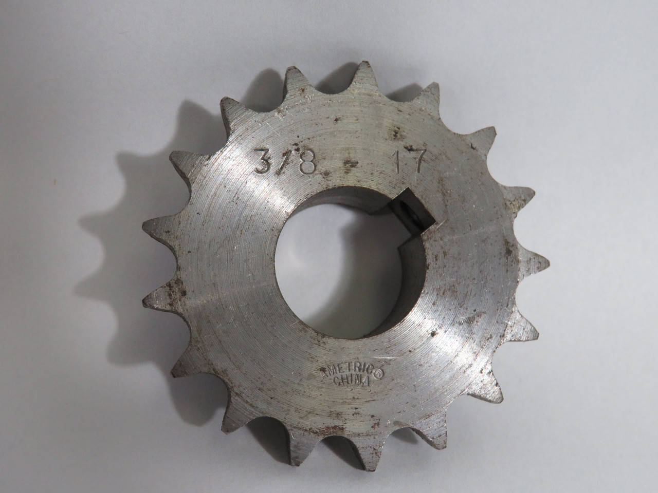 Ametric 3/8-17 Roller Sprocket 3/4"ID 17T 35 Chain 3/8" Pitch *No Screws* USED