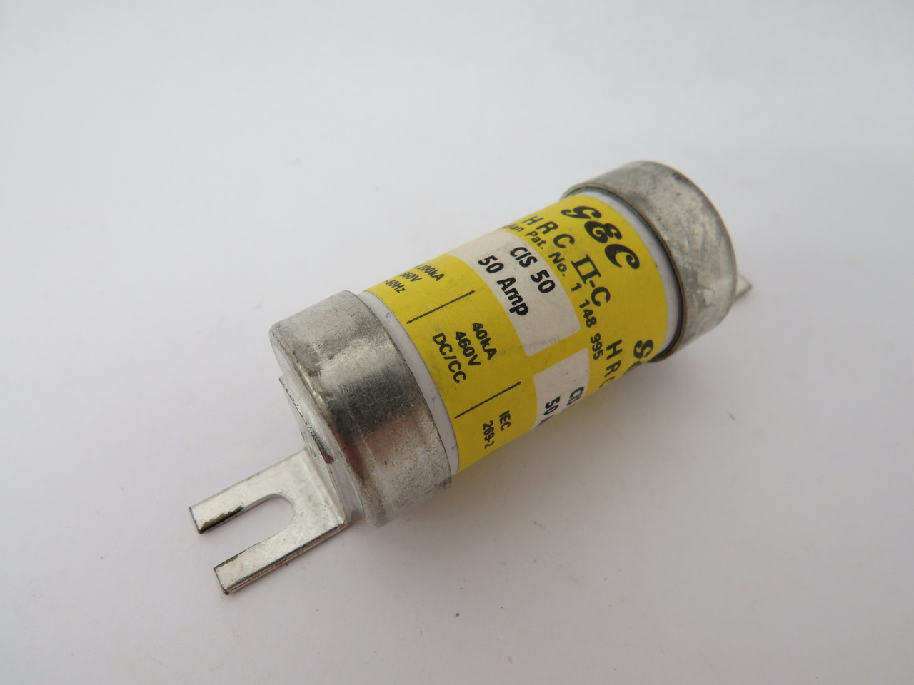 GEC CIS-50 Open Hole Bolt-On Fuse 50A 460VDC 660V USED