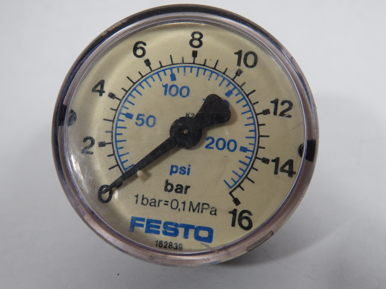 Festo MA-50-16-1/4-EN 162839 Pressure Gauge 0-16 bar 0-232 psi G1/4" USED