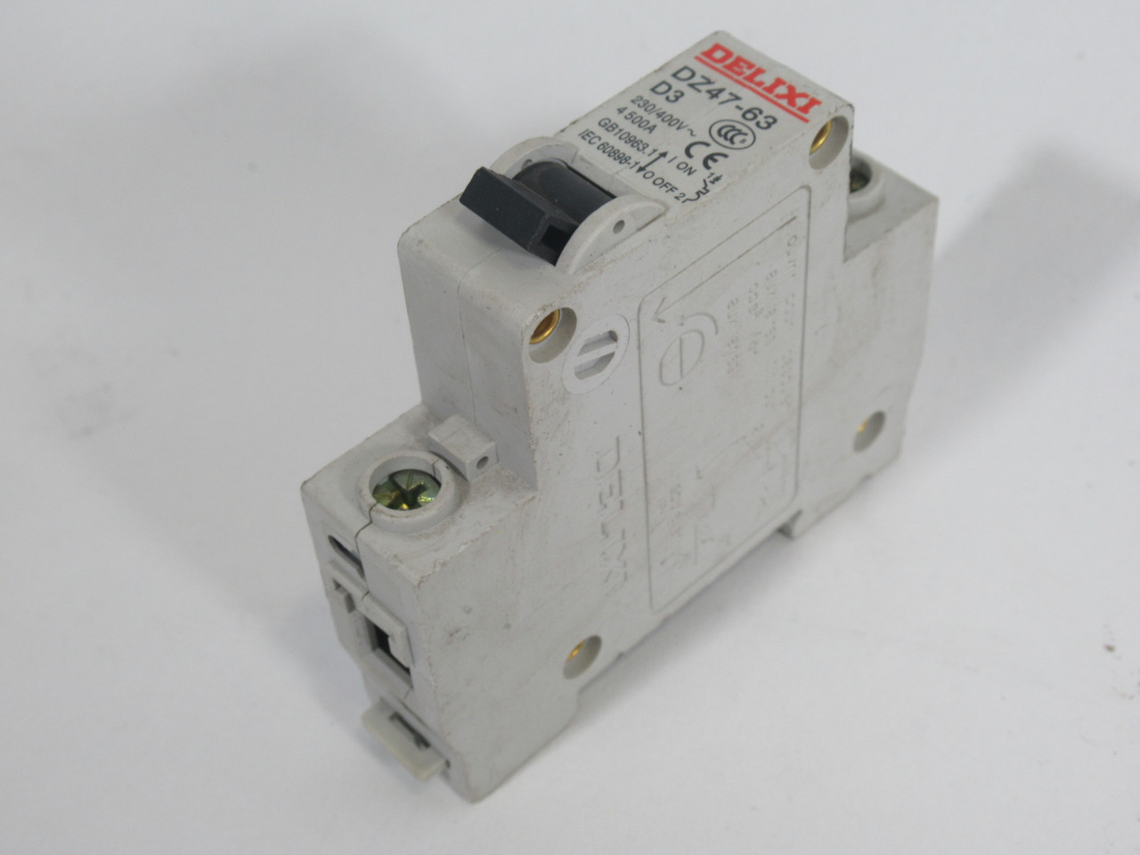 Delixi DZ47-63-D3 Circuit Breaker 3A 230/400VAC 1P USED