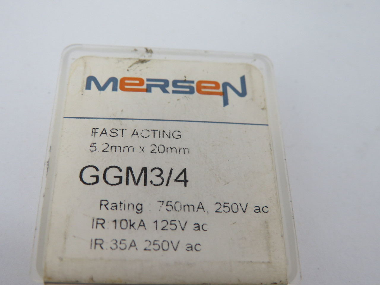 Mersen GGM3/4 Fast Acting Fuse 3/4A 250VAC SEALED 5-Pack NEW