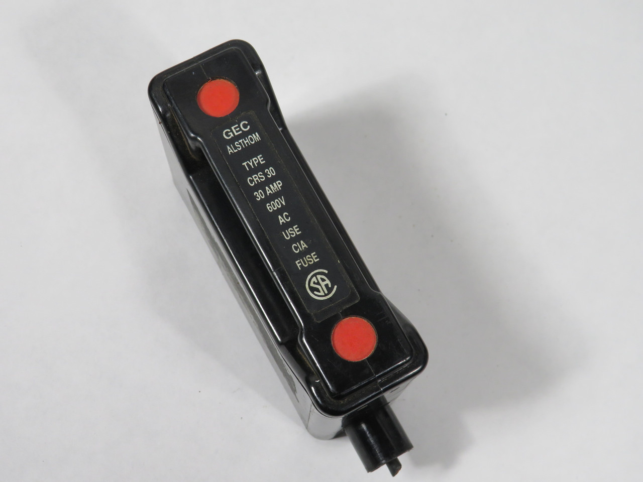 GEC Alsthom CRS30 Fuse Holder 30A 600VAC 1 Pole *No Holder Screws* USED