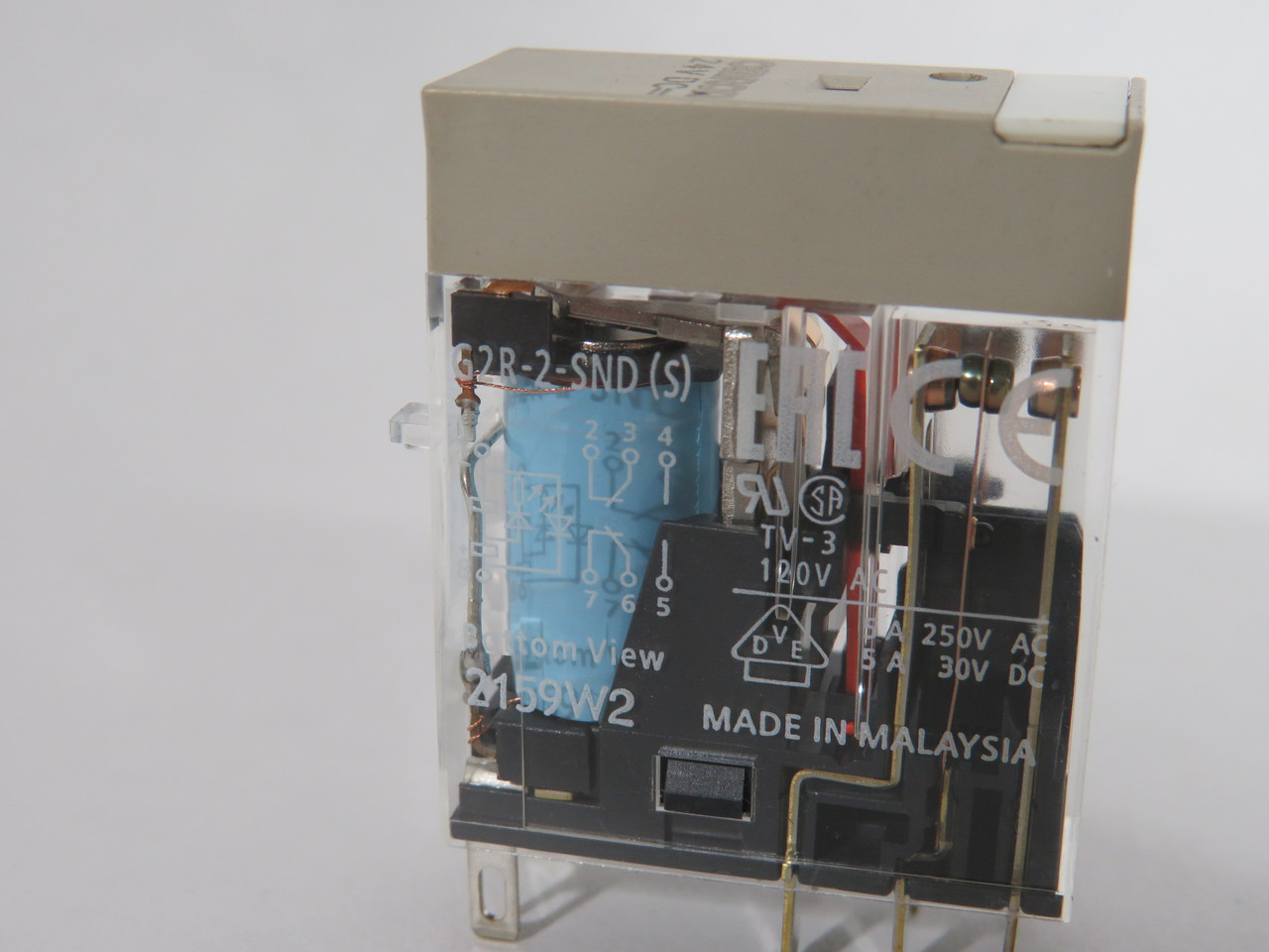 Omron G2R-2-SND-DC24(S) General Relay 24VDC 5A@250VAC 30VDC 8-Blade USED