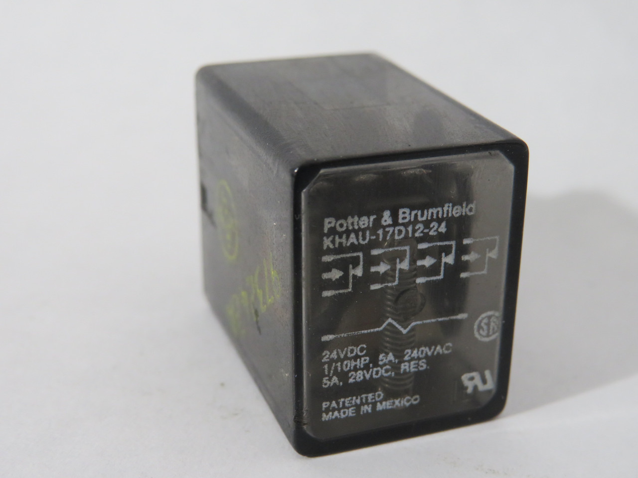 Potter & Brumfield KHAU-17D12-24 General Relay 24VDC 1/10HP@5A/240VAC USED