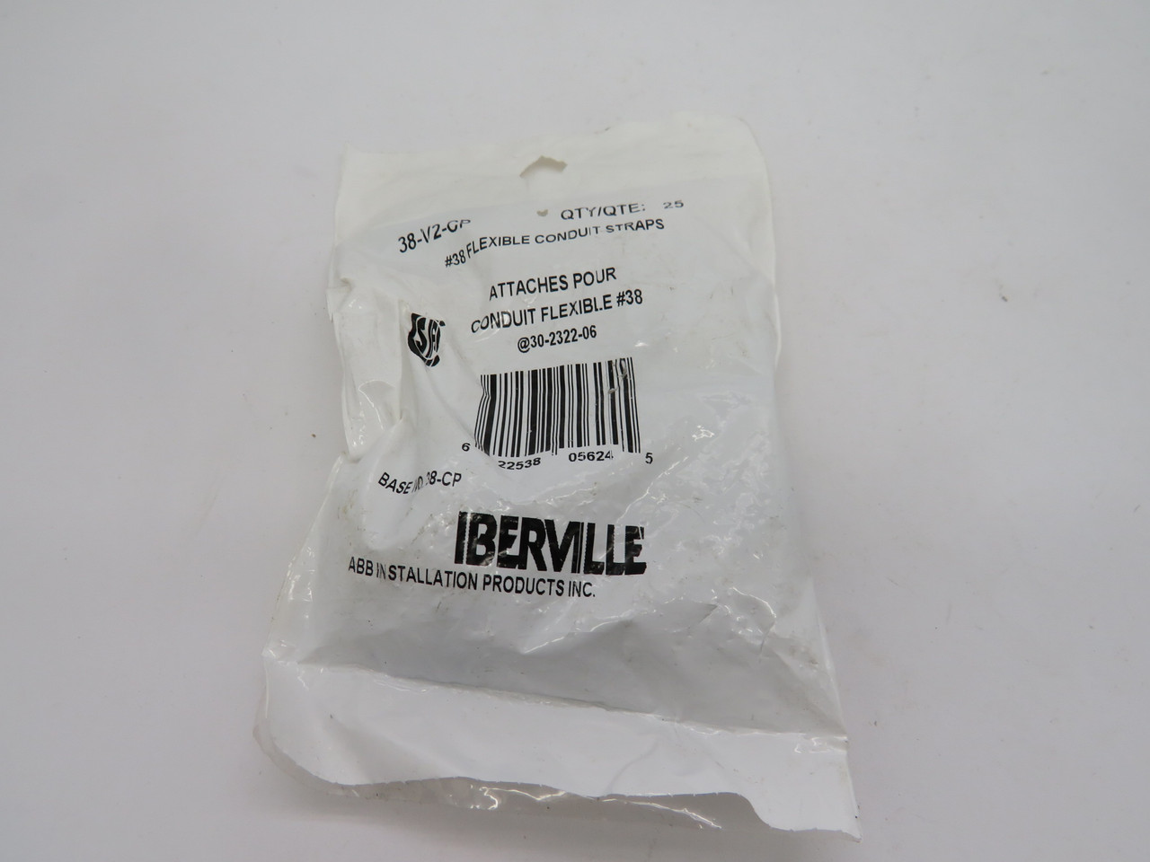 Iberville 38-V2-CP #38 Flexible Conduit Strap 3/8" Lot of 16 *Open Bag* NWB