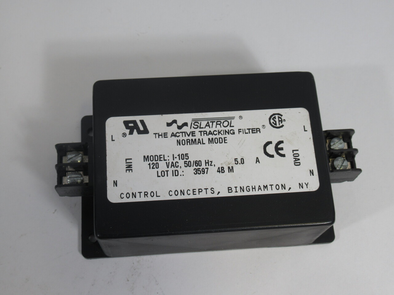 Islatrol I-105 Normal Mode Active Tracking Filter Module 120VAC 50/60Hz USED