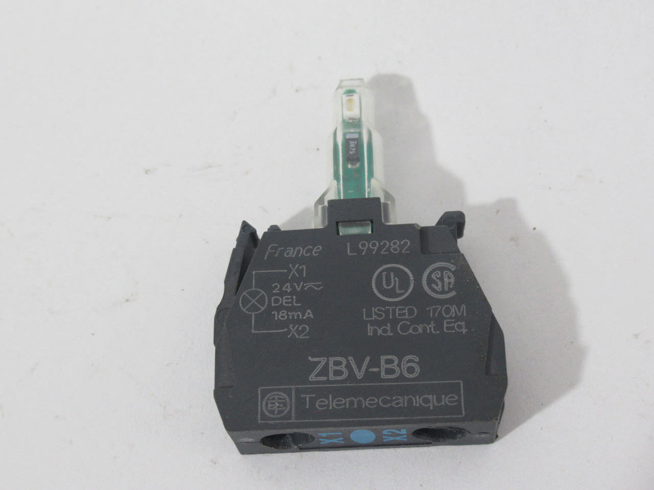 Telemecanique ZBV-B6 Blue Light Block 24VDC 18mA USED
