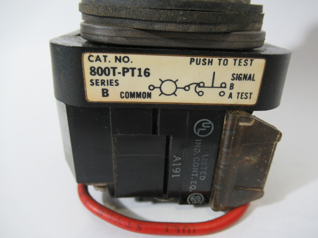 Allen-Bradley 800T-PT16A Ser. B Amber Push to Push Pilot Light 1NO 1NC USED