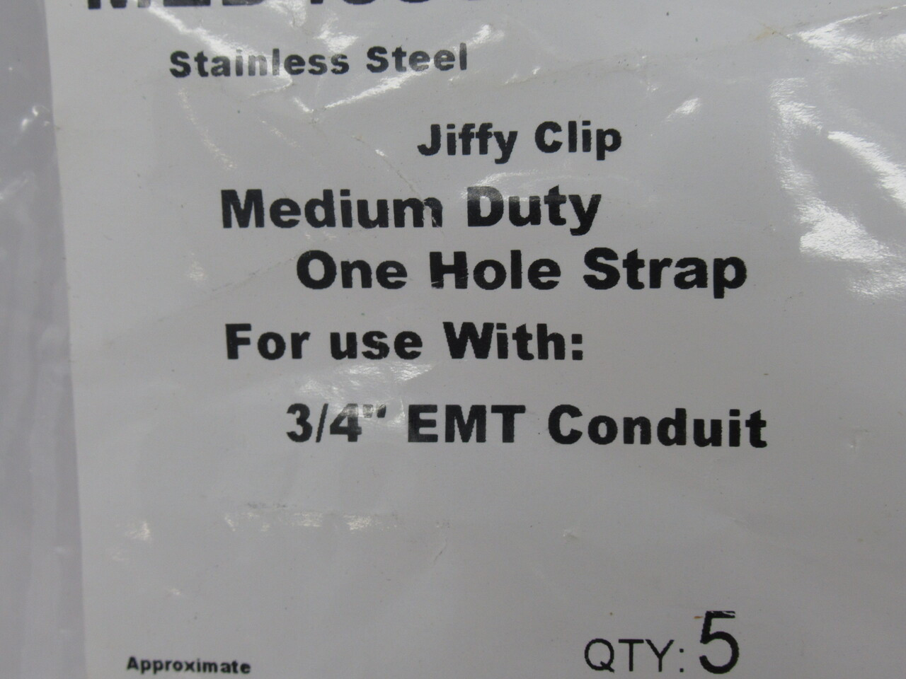Minerallac MED45SSM Medium Duty Jiffy Clip 1 Hole Strap 3/4" EMT 5-Pk NWB