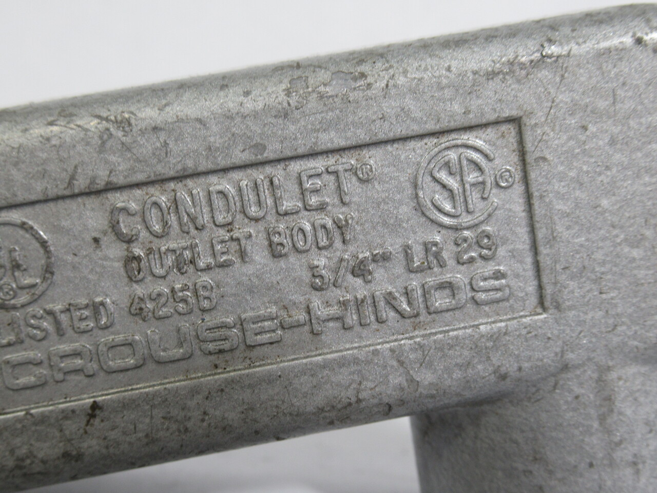 Crouse-Hinds LR29 3/4" Aluminum Condulet Outlet Body w/o Cover USED