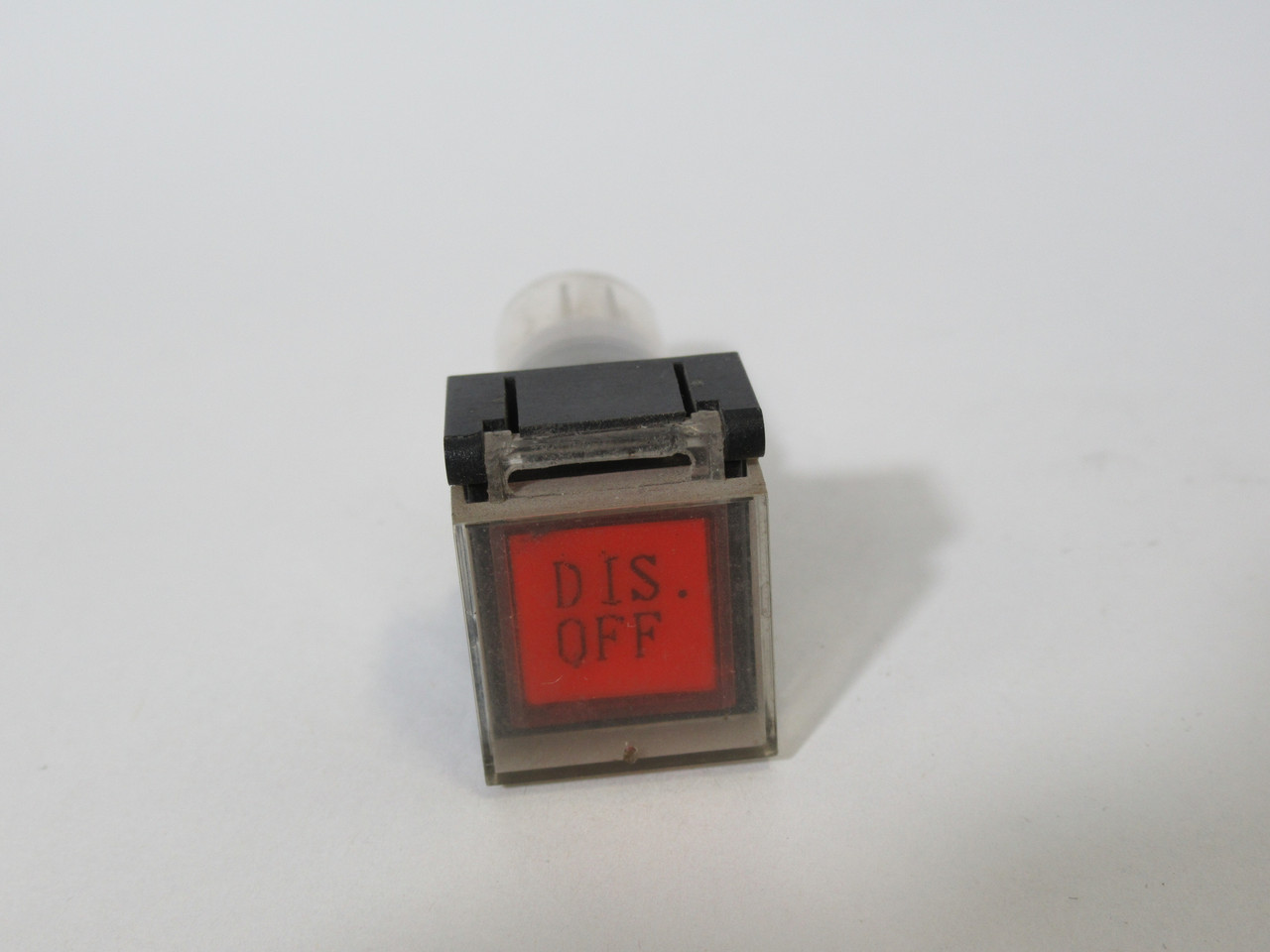 Deca P16-LMS1-1AB-RED 16mm Momentary Push Button w/Cover & DIS.OFF Label USED
