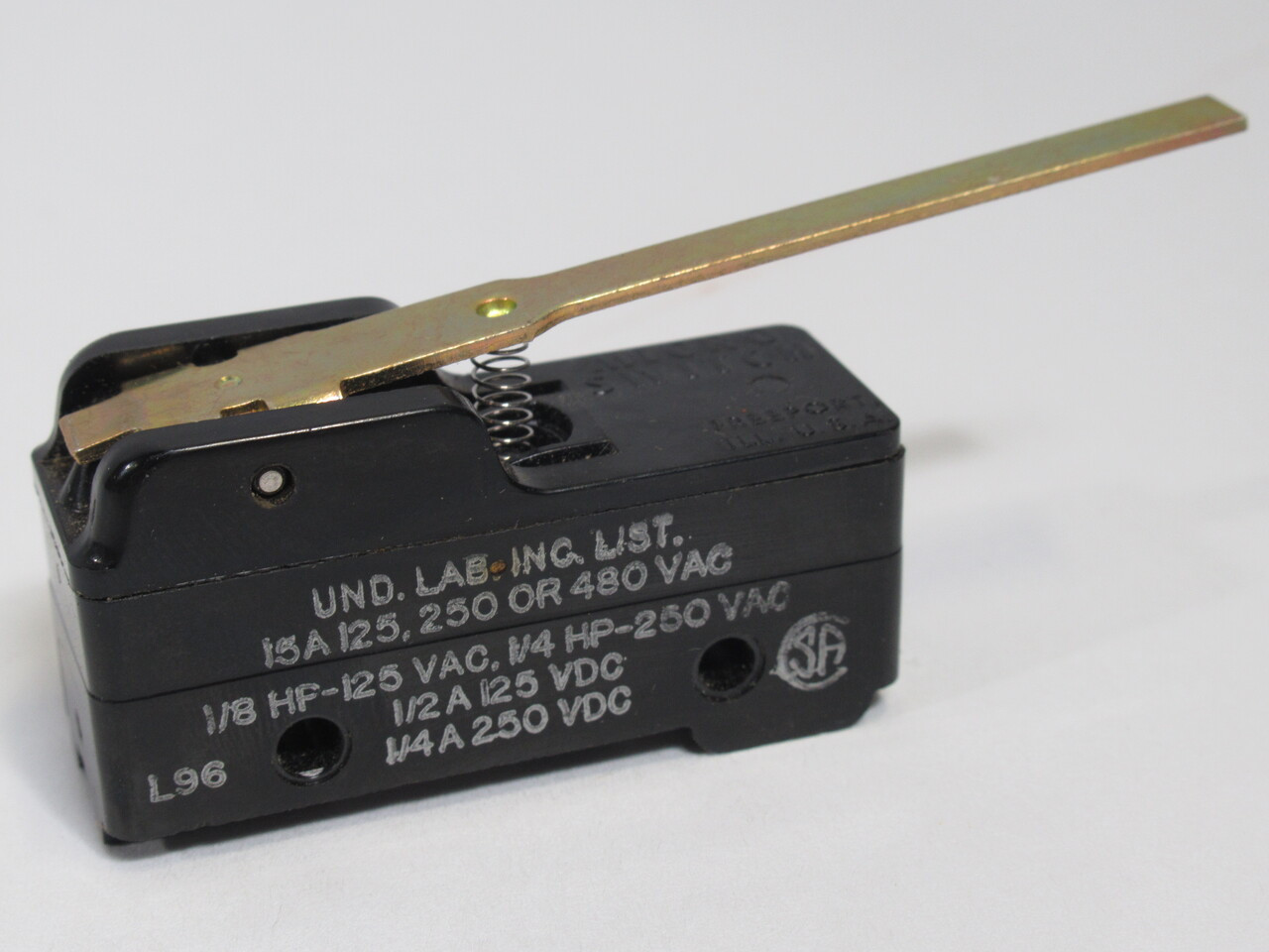 Microswitch BZ-2RW80 Limit Switch 15A@125/250/480VAC 1/2A@125VDC USED