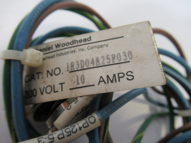 Woodhead 1R3D04A25F030 3P Female Mini Change Receptacle 10A 300V 3'L USED