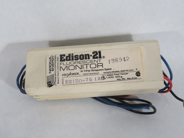 Edison 21 E2120-75120 Fluorescent Monitor Ballast Power Reducer USED