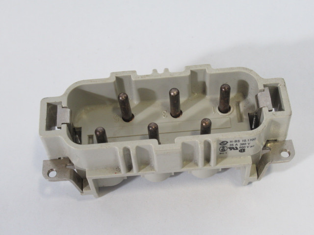 Harting HBS-10.1700 Male 6-Pin Connector 35A 380V 600VAC USED